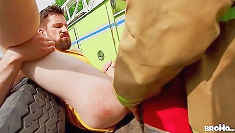 Married guy with her tits and cum